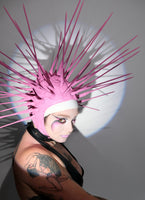 Bubblegum Spiked Leather Hood