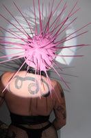 Bubblegum Spiked Leather Hood