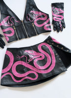 Hot Pink Snake Micro Mini Skirt